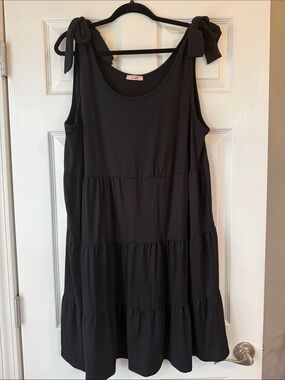 P.S. Love Black Dress with Tie Straps